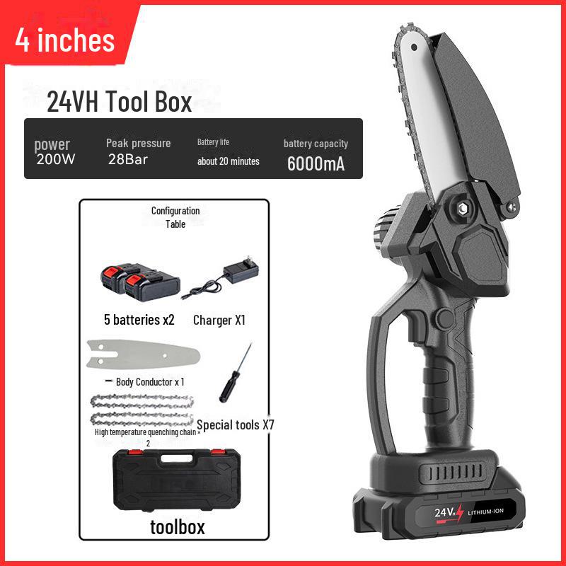 Мощная аккумуляторная ручная электрическая цепная пила для обрезки деревьев и лесозаготовки
