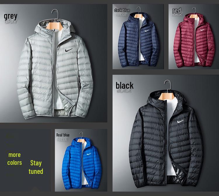 Мужская легкая пуховая куртка большого размера, повседневная и ветрозащитная для осени/зимы