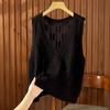 Knitted Tank Top for Women V Neck Sleeveless Hollow Out Crochet Camisole Top Summer