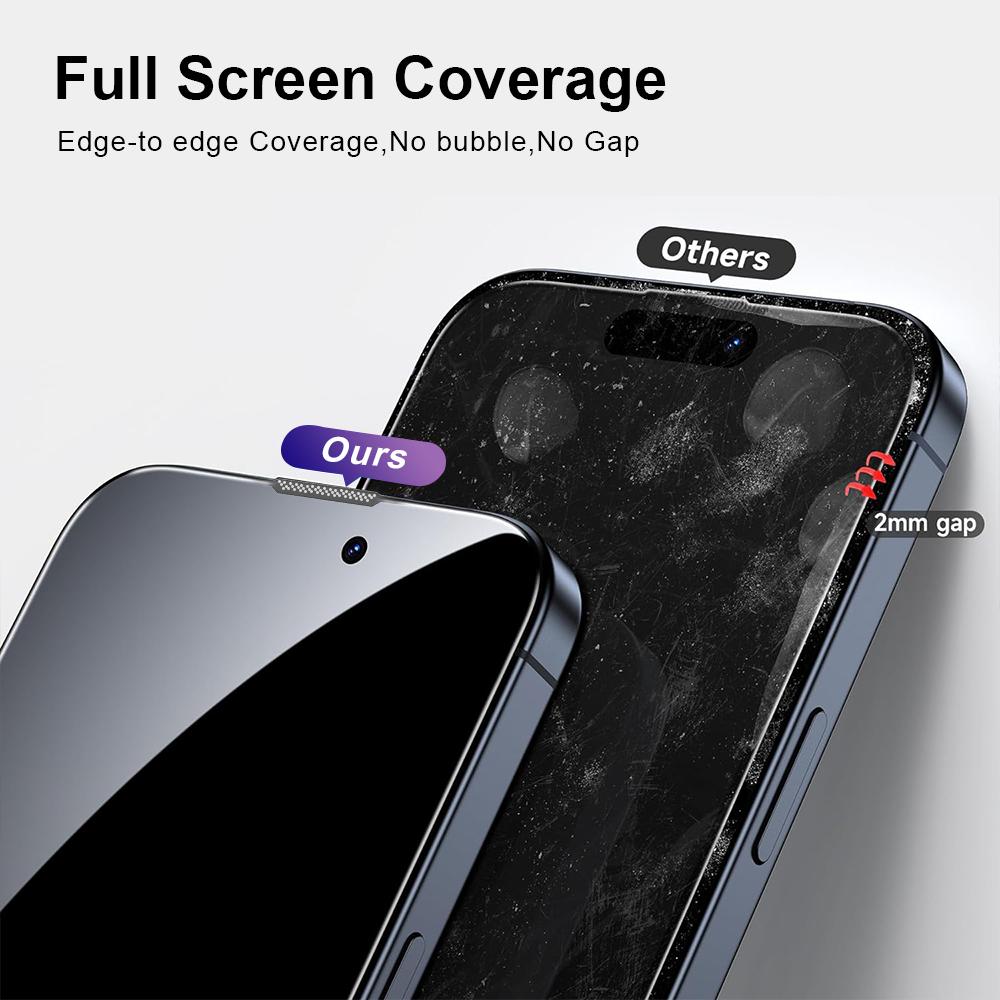 YONGPOLY For iPhone 12/12 Pro Privacy Screen Protector Full Cover Tempered Glass Film with Dust-Free Alignment Kit