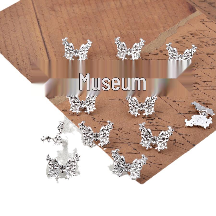 Посеребренный 3D браслет из бусин-бабочек, металлические разделители для DIY