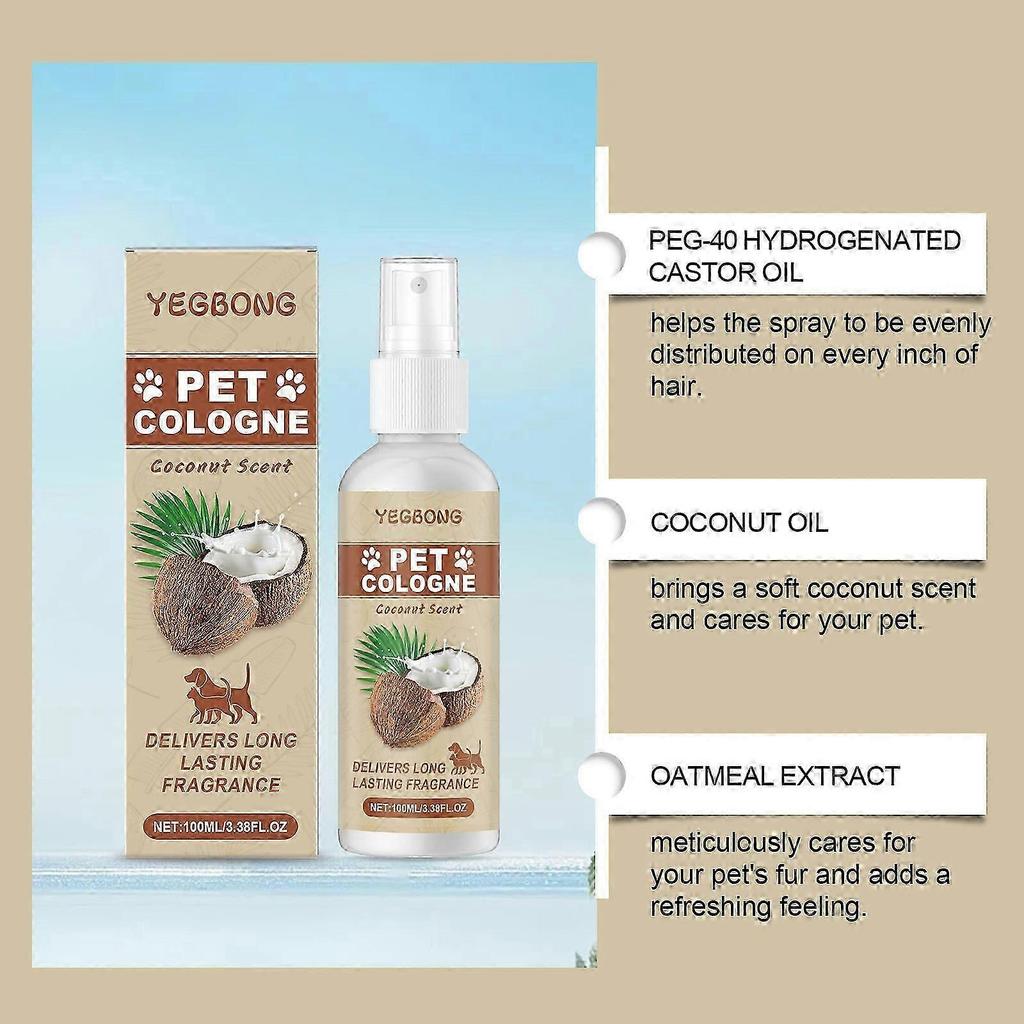 Coconut Pet Deodorizing Spray - Fresh Indoor Odor Eliminator for Cats & Dogs, 100ml