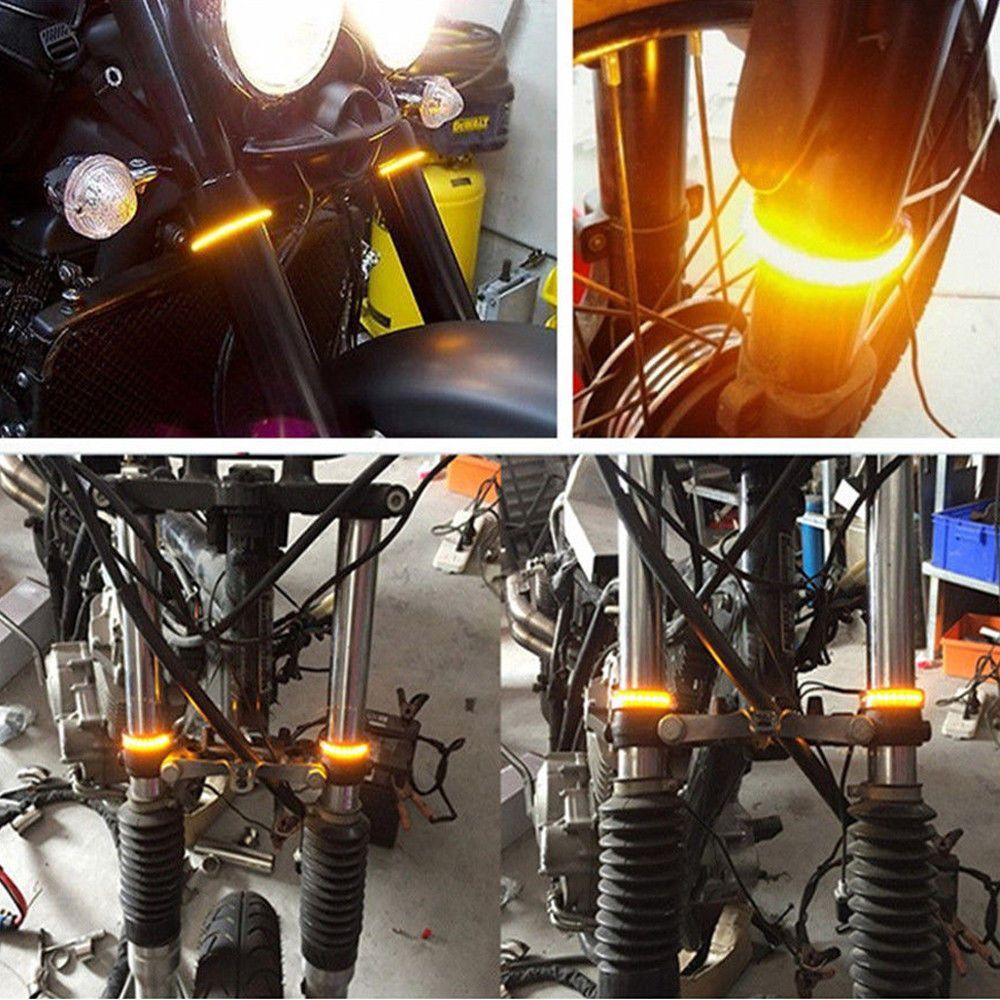 Flexible Red/Blue/Yellow/White 45mm-70mm Turn Signal Light  Indicator Fork Motorcycle SMD LED Strip
