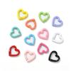 5pcs Heart Shape Peach Heart Keyring Macaroon Color Colored Spring Buckle  Fishing