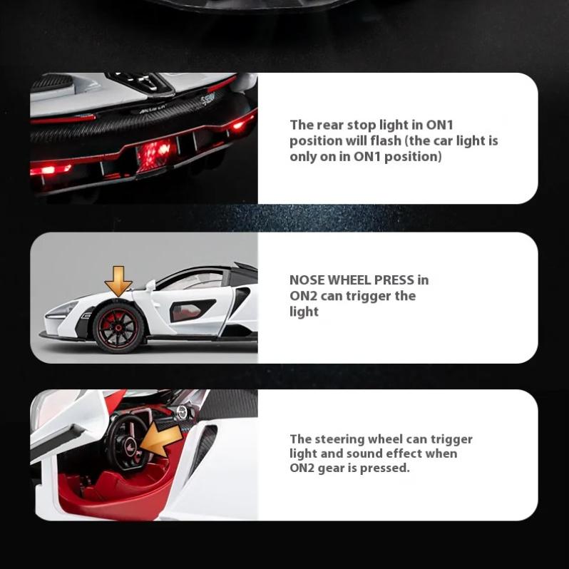 1/24 масштаб Mclaren Senna Super Sports Mini GT литая модель автомобиля имитация звука и света подарочная коробка на день рождения для парня