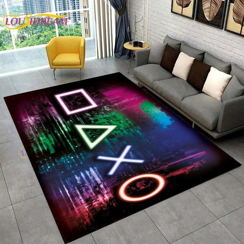 Cartoon Gamer Game Controller Area Rugs,Large Carpet Rug for Living Room Children's Room,Kids Play Crawl Non-slip Floor Mat Gift