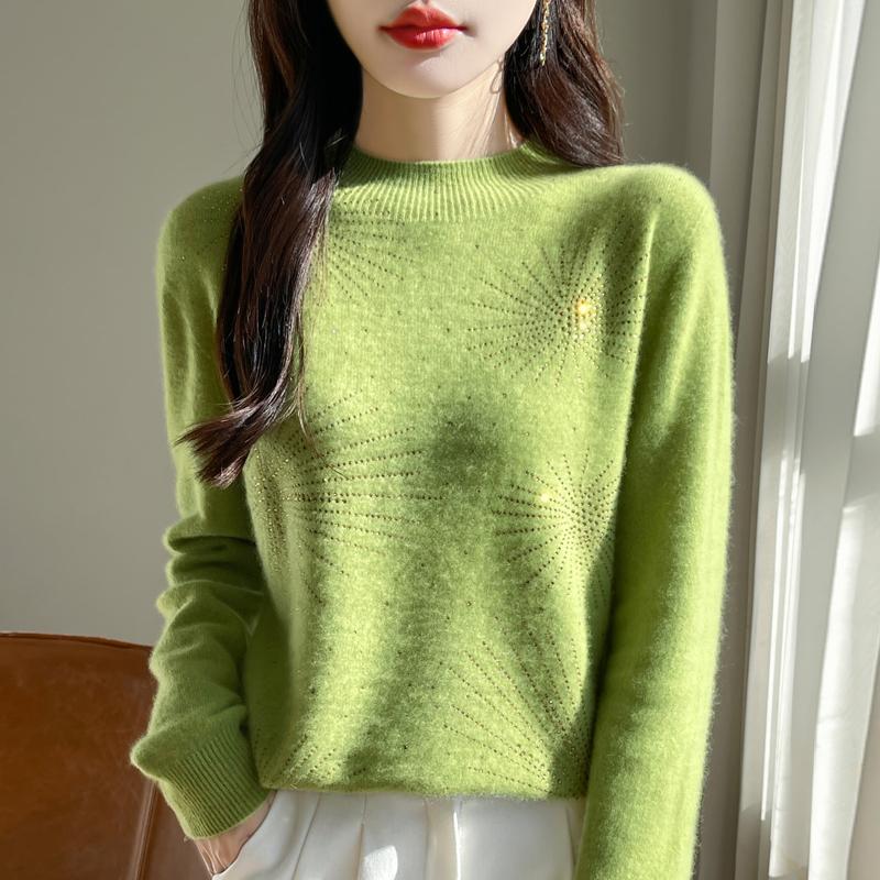 Женский кашемировый свитер Qinghe Cashmere 30% кашемир 70% шерсть Осень и Зима Пуловер Теплый и Модный