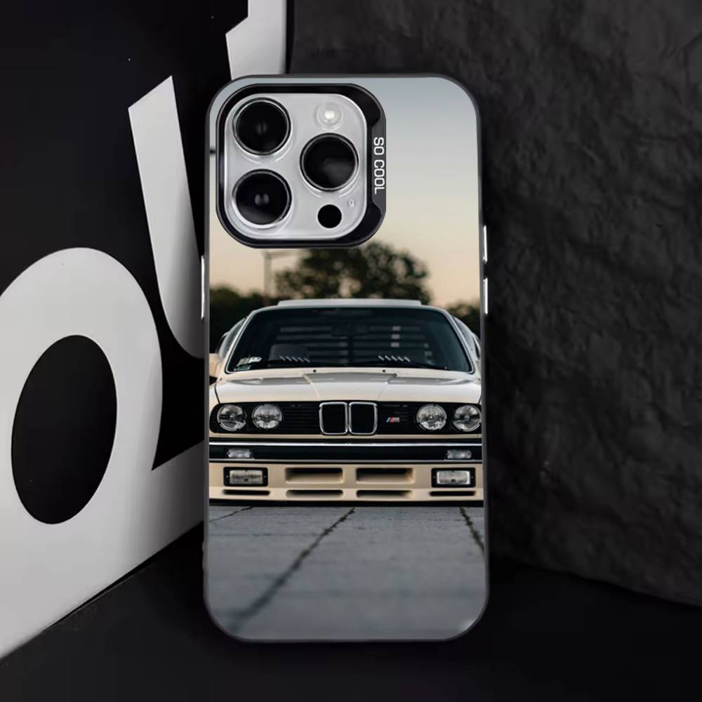 E30-Машина для B-BMWS-ES Чехол для телефона Для iPhone 17,16,15,14,13,12,11,Pro,XS,Max,Plus,Mini,SE4,E Черный Матовый Ударопрочный Чехол