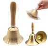 Wooden Handle Solid Brass Call Bell Multi-Purpose Brass Ringing Handbells  Wedding Ceremony