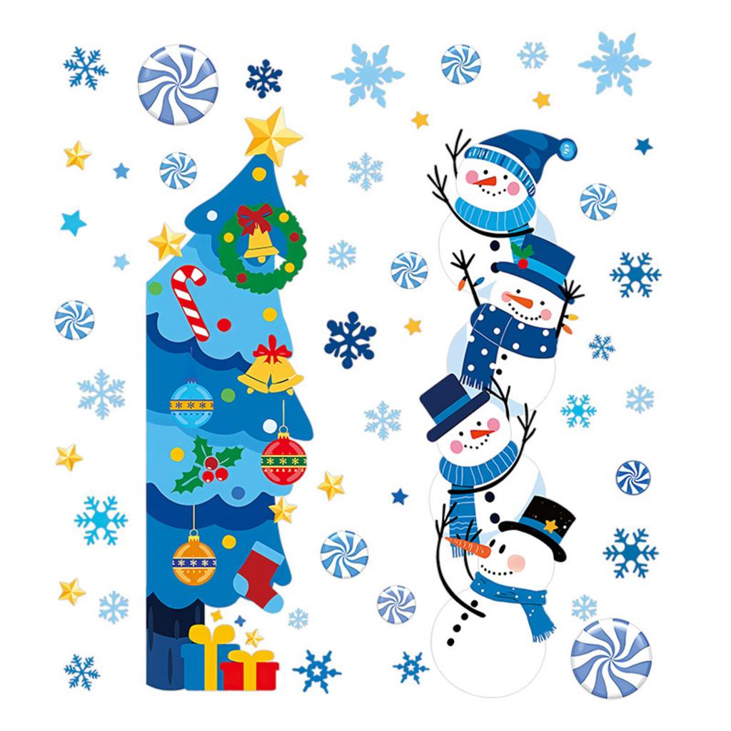 Christmas Decorations Holiday Party Decoration Window Stickers Pvc Static Stickers Window Decorations