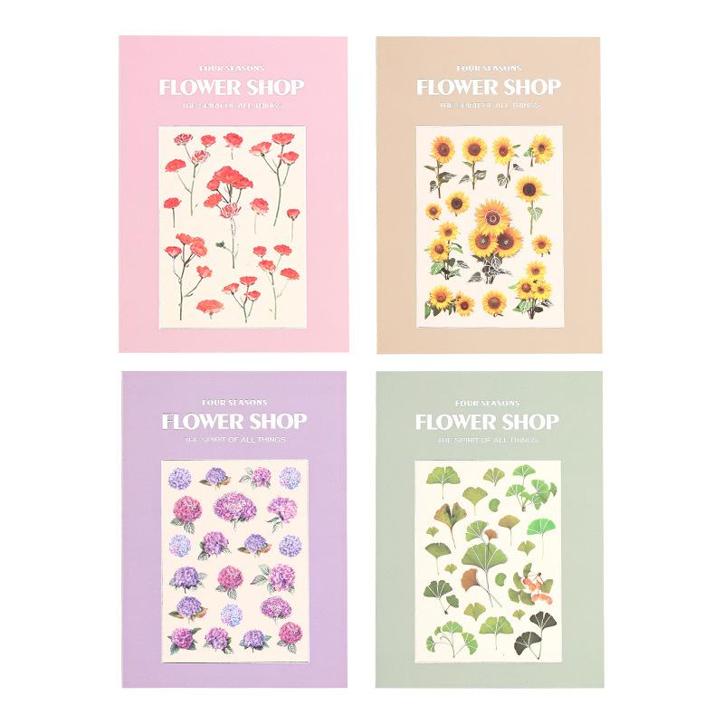 20 pcs Flowers Plant Stickers book Decorative Scrapbooking Stick Labels Adhesive Diy Diary Junk Journal Supplies
