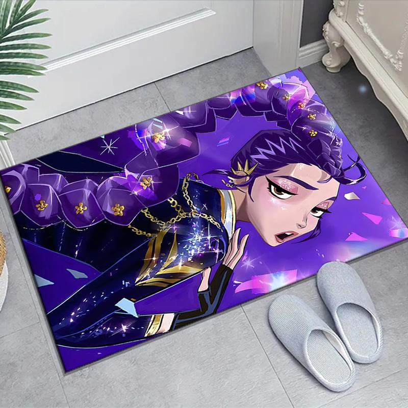 1pc KPop Demon Hunters RUMI3 Design Area Rug - Non-Slip, Soft & Cozy Floor Mat for Living Room, Bedroom, Office - Indoor/Outdoor Decorative Carpet