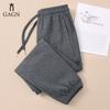 Женские повседневные спортивные штаны темно-серого цвета - Большой размер, 100% хлопок, Коллекция весна-осень 2025