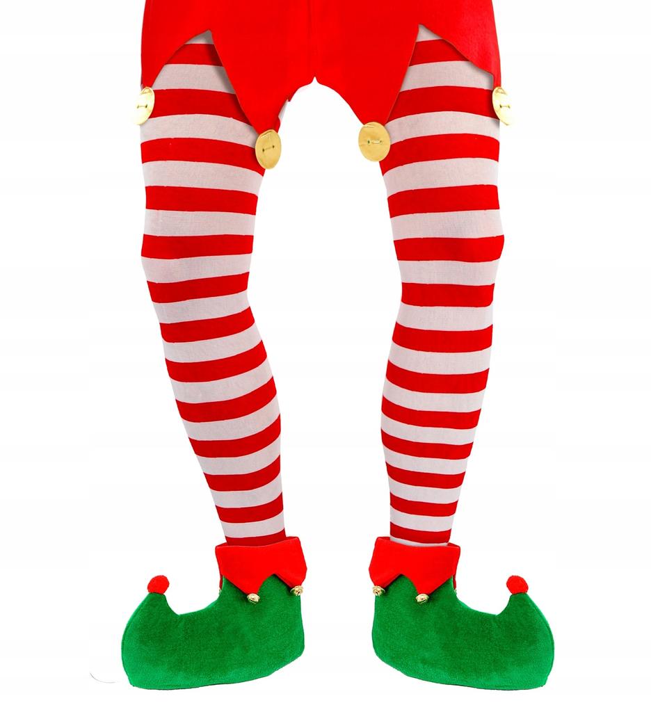 Santa' Helper Elf Leggings Tights Red and White Stripes Costume,