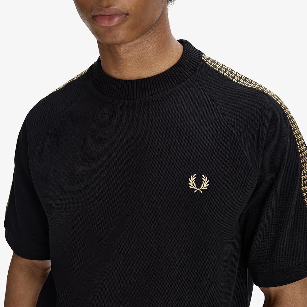 FRED PERRY [Sharp] Cross Tape T-Shirt - Black Afpm2612307-102