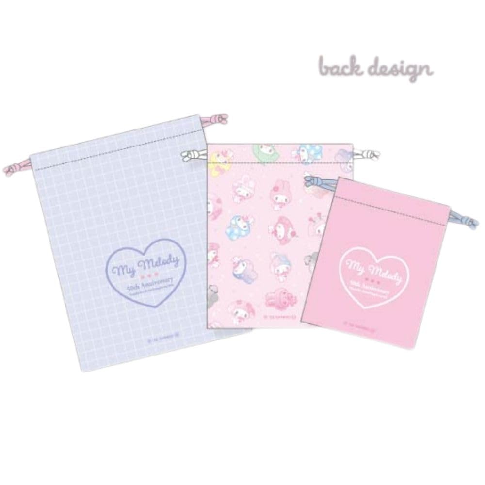 Marimo Craft Sanrio Моя Мелоди 50-летие Girly Pop Сердце Набор из 3 штук Сумка-мешок, [L] Прибл.. Ш180 x В230 мм, [M] Прибл.. Ш150 x В190 мм, [S]