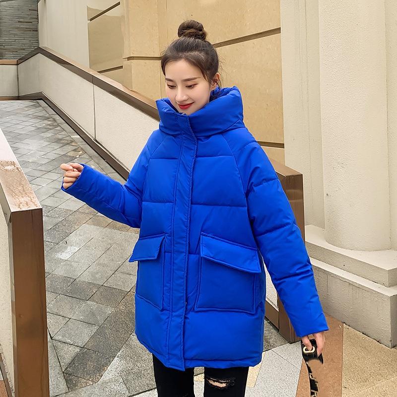 Пуховик Женский Зимний Маленький Стиль Средней Длины Маленький Детский Зимний С Капюшоном Широкий