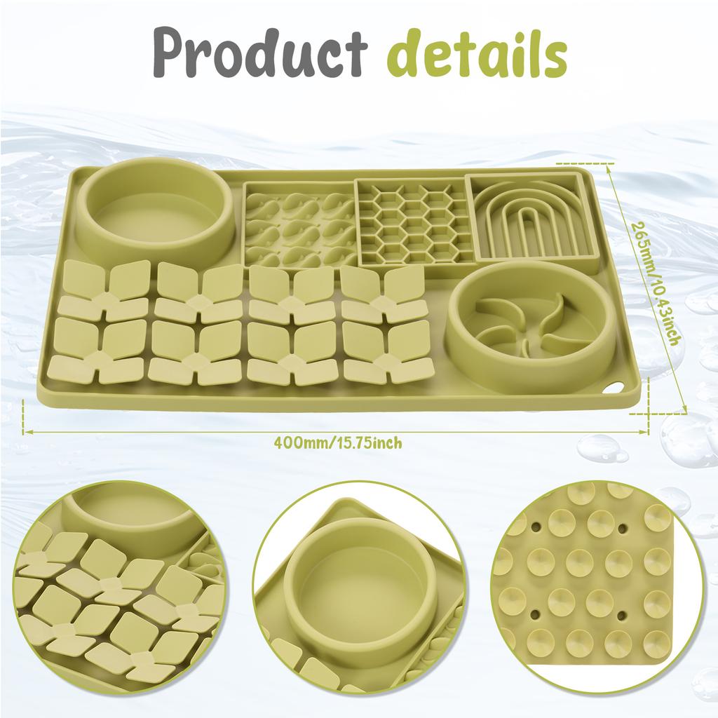 Силиконовый коврик для вылизывания для собак, миска для медленного кормления, игрушка-пазл для собак с нескользящей присоской, тарелка для медленного кормления питомцев, товары для дрессировки собак