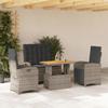 VidaXL Garden Dining Set with Cushions 4 Pcs, Patio Table, Patio Furniture, Outdoor Furniture, Grey 3277348