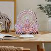 Ferris Wheel Ornament 2D Flat Acrylic Decoration with Base Desktop Castle Ferris Wheel Ornament for Home Office Desk Bedroom