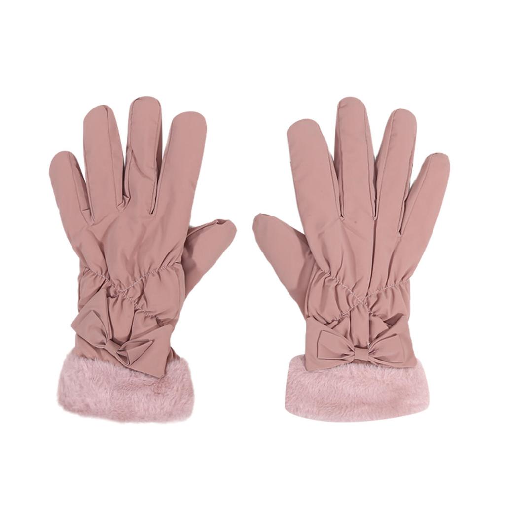 Женские лыжные перчатки Зимние флисовые Утепленные Теплые Плюшевые Полиэстеровые Водонепроницаемые Перчатки с сенсорным экраном для Катания на открытом воздухе Альпинизма