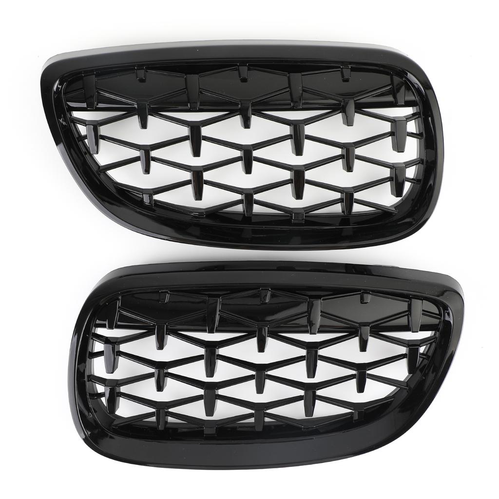 Front Kidney Grille Grill Fit BMW 2007-2010 E92 E93 328i 335i 2DR Meteor Black