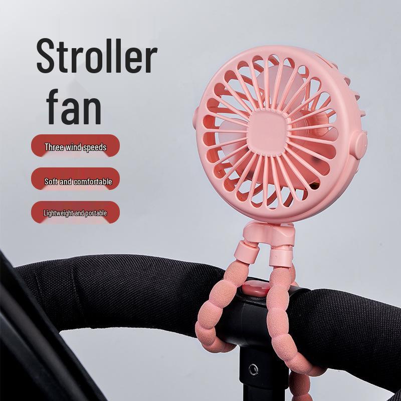 Octopus Portable Student Stroller Fan: Cute Handheld and Desktop Electric Fan