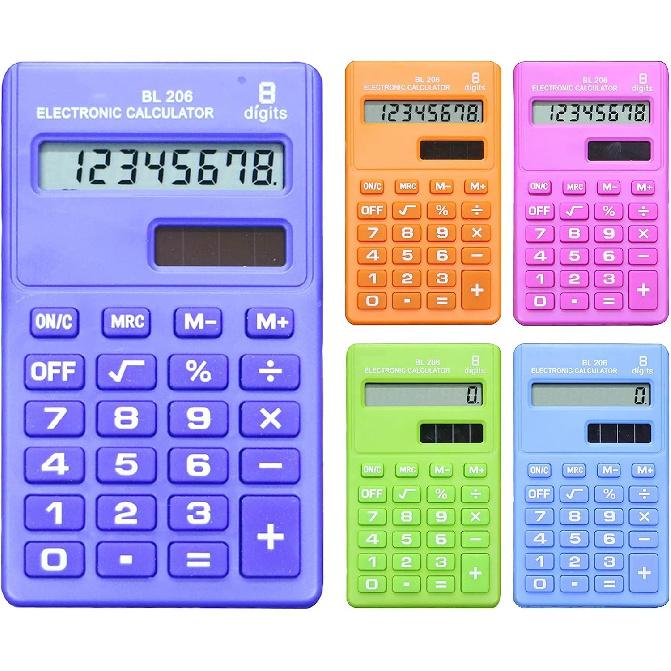 Blue Basic Standard Calculators Mini Digital Desktop Calculator, Solar Power Smart Calculator Pocket Size Basic Office for Home School Office