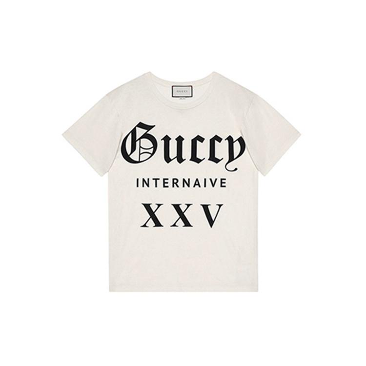Gucci Guccy Series Cotton Short Sleeves Unisex White 492347X3P077561
