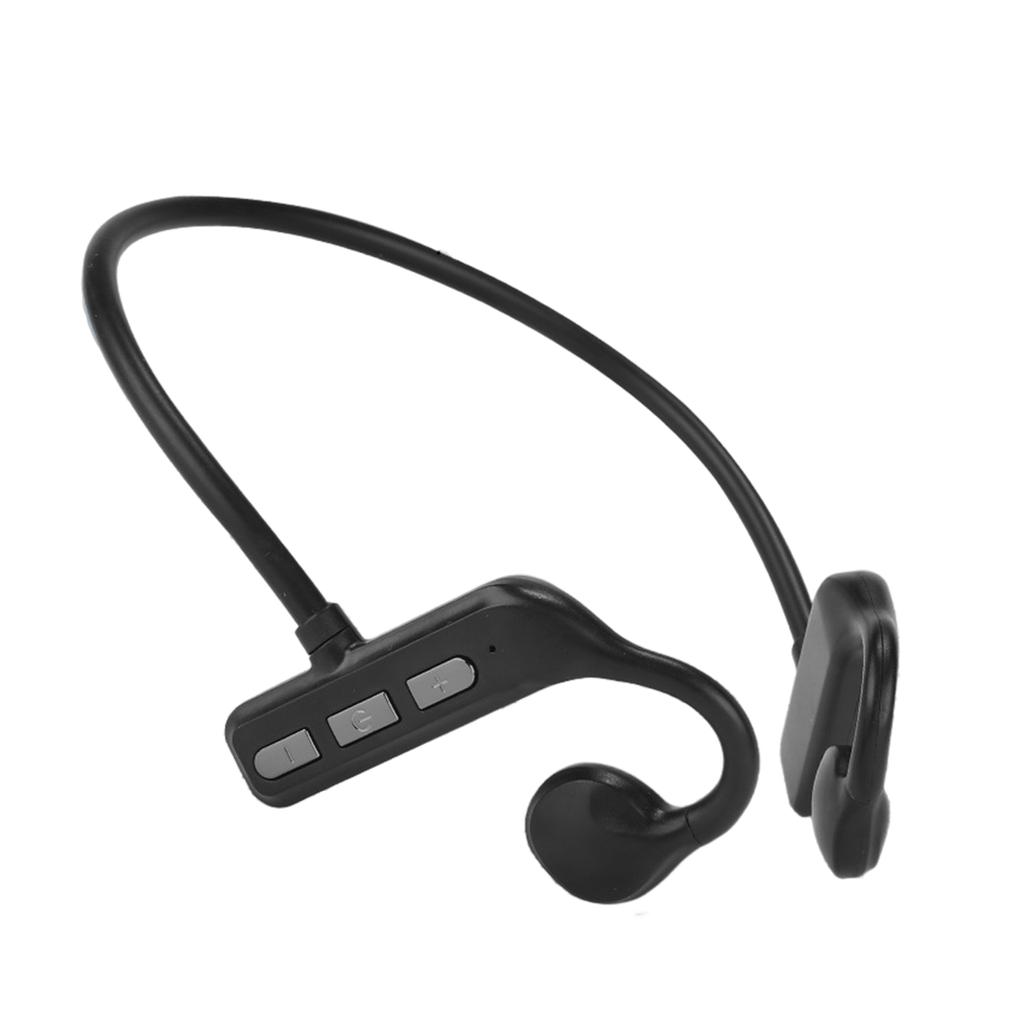 Open-Ear Bone Conduction Bluetooth-compatible Headphones with Lightweight Neckband Waterproof Black Bicycling Hiking