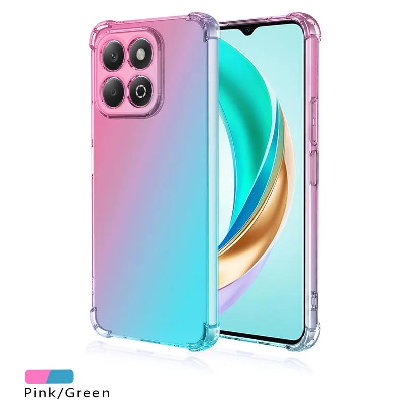 Для Honor 200 Smart 200pro Honor200 Lite X7C 4G Чехол Радужный градиент Противоударные чехлы для телефонов Силиконовый мягкий TPU Airbag Полупрозрачный противоударный чехол