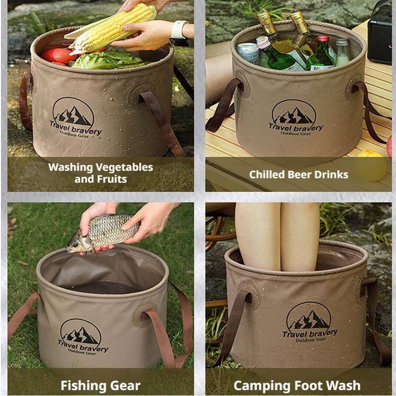 SEAMETAL 10/20L Outdoor Multifunctional Bucket Collapsible Portable Travel Bucket Large Capacity Carrying Bucket Camping Fishing Bucket