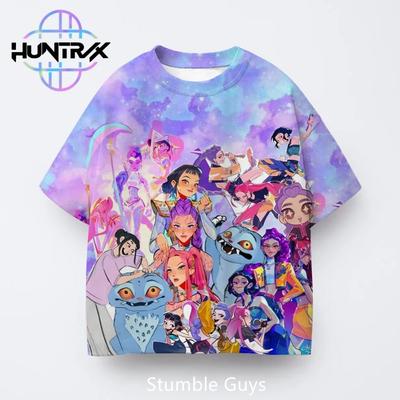 Kpop Охотники на демонов 3D Мультяшная Футболка с коротким рукавом Детская Повседневная Модная Летняя для Мальчиков Девочек Одежда Аниме