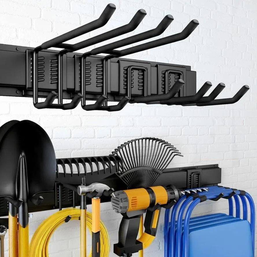 Wall Mount Garage Storage Hooks Heavy Duty Yard Shed Rack Durable Garden Tool Organizer for Men