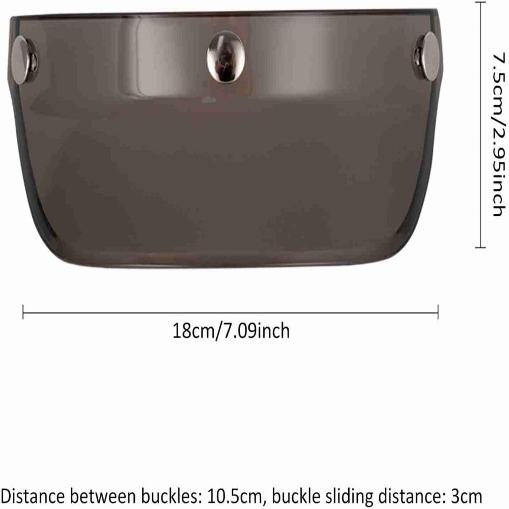 3 Snap Design Motorcycle Helmet Visor Flip Up Style Open Face Visor For 3/4 Helmets