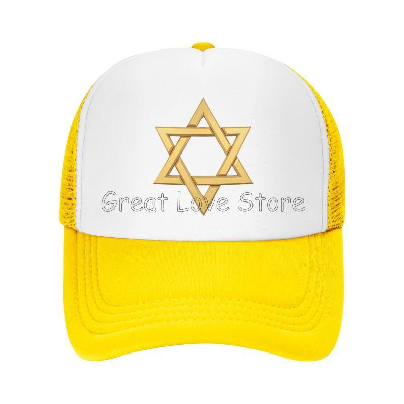 Сетчатые Бейсболки с Принтом Звезда Давида Летняя Мода Дышащие Кепки Snapback Кепки для Защиты от Солнца Регулируемая Кепка Snapback