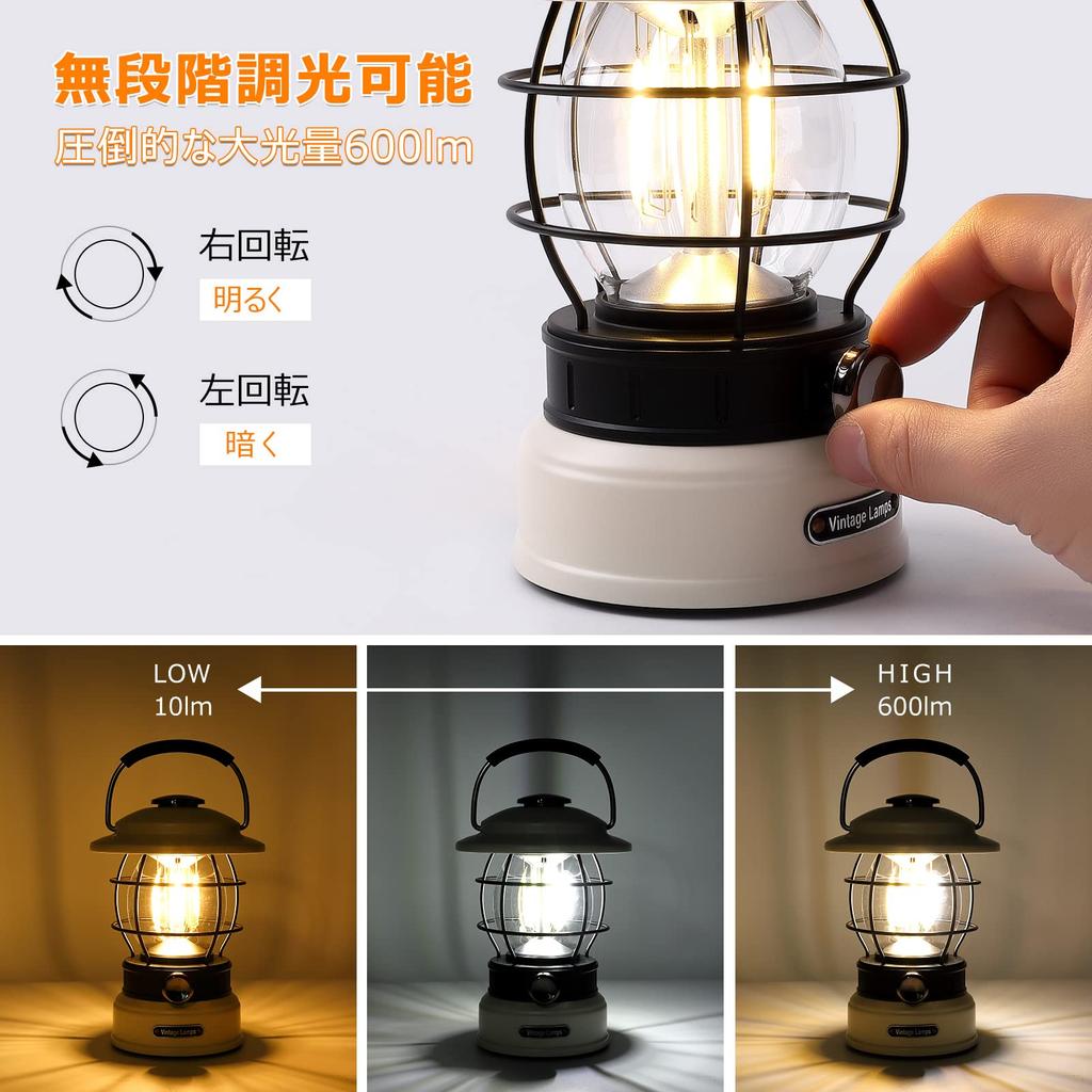 Светодиодный фонарь Litake, перезаряжаемый, ретро-светодиодный фонарь, плавная регулировка яркости, 3 цвета, переключение, 5200 мАч, 600 лм, 120 часов, свет для кемпинга, предотвращение стихийных бедствий