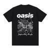 2025 Simple Oasis Logo Rock Band Retro Female Printed T-shirt Round-neck Pure Cotton Top 2025 High-quality Unisex Clothing