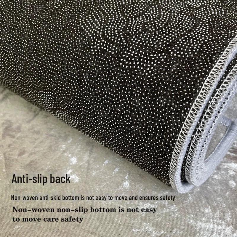 Однотонный бархатный напольный коврик Diamond: Золотой, нескользящий, утолщенный с кисточками