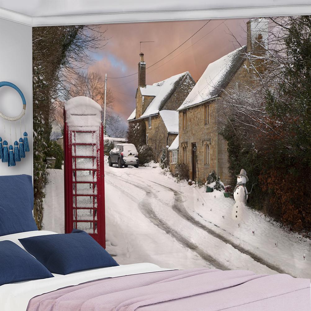 Украшение дома Рождественская серия Happy Christmas Печать Poly Poly Petrapeteta Настенный пейзажный фон Ткань Tapiz