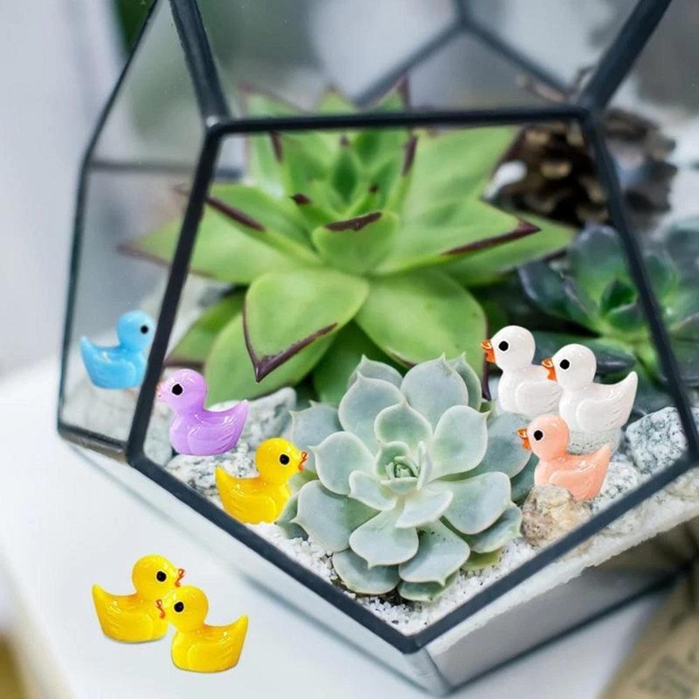 100/50/25/5 шт. милые смоляные мини-уточки, миниатюрная ферма, искусственные фигурки животных, украшение, крошечная утка для дома, сказочный сад, микропейзаж, декор в горшках