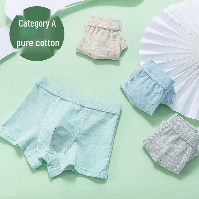 Boys' Cotton Boxer Briefs - Solid Color Shorts for Kids & Teens