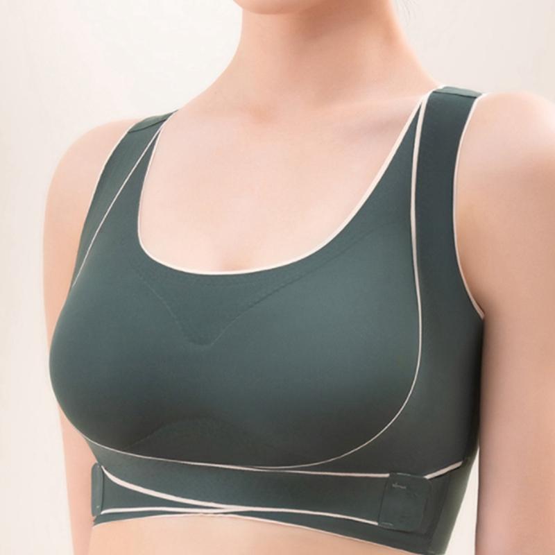 Женский невидимый передний крест с застежкой, противоударный спортивный бюстгальтер для йоги, красивый повседневный бюстгальтер без косточек для фитнеса с перекрестной застежкой сзади