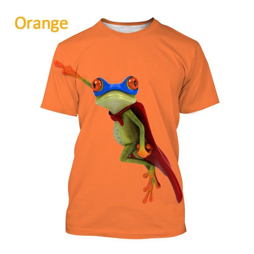 Fashionable Tree Frog 3D Printed T-shirt Fun Animal Men's and Women's Fun Hip Hop Style Short Sleeve Top