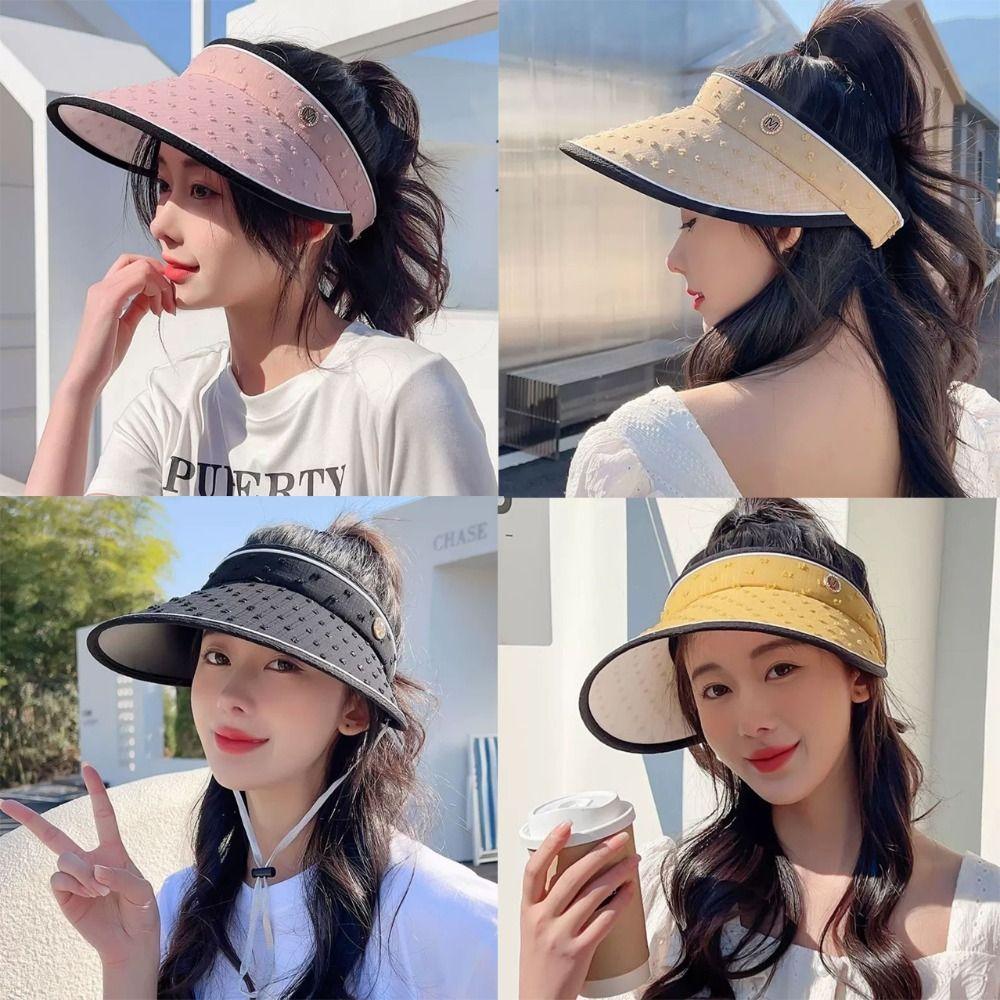 UV Protection Sunshade Hat Adjustable Sun Visor Hat New Ponytail Hat Women