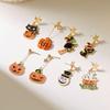 Enamel Halloween Earrings Cat Pumpkin Dangle Earrings Aesthetic Ghost Ear Studs  Gift
