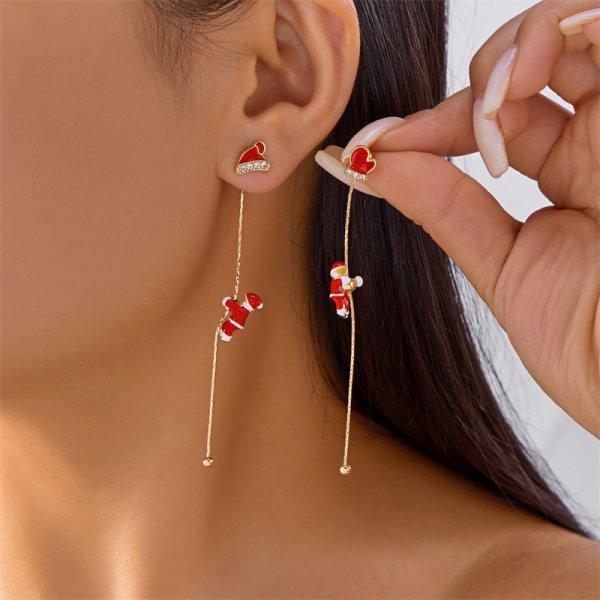 New Lovely Snowflake Charm Earring For Women Christmas Gift Fashion Crystal Zircon Stud Earrings New Year Jewelry Gifts