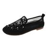 Maogu Casual Flat Shoes Woman Fashion Slip-on Ballet Flats 2024 Trend Mesh Crystal Loafers Women's Comfort Breathable Summer 40