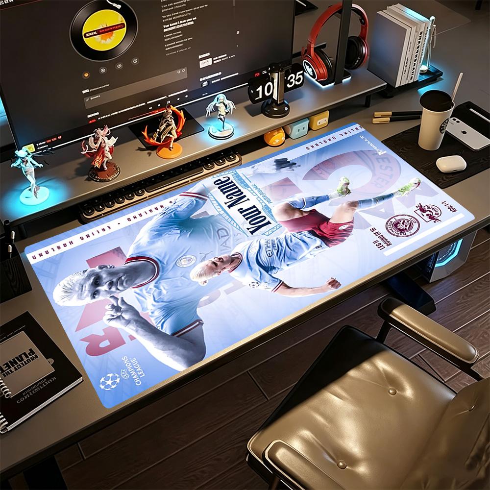 Haaland Personalized Text Mouse Pad Keyboard Pad Desktop Mouse Pad Non-Slip Rubber Base Perfect Gift for Gamers And Professionals