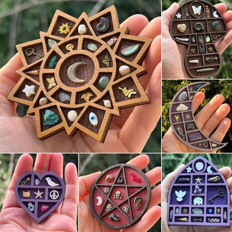 Многоцветная миниатюрная полка для мелочей, различные ячейки, луна, гриб, кукольный домик, полка, отделения